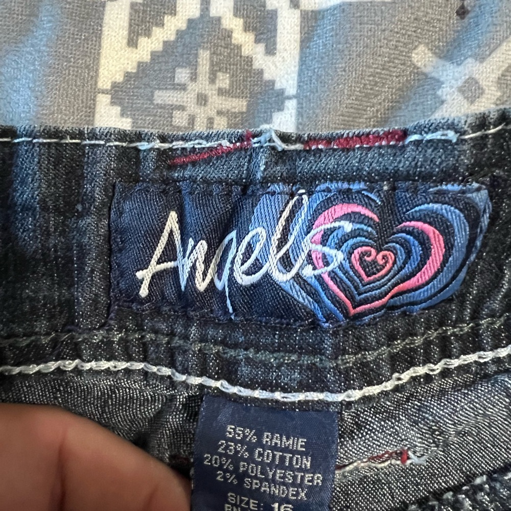 Angels Dark Blue Jean Shorts - Picture 2 of 4